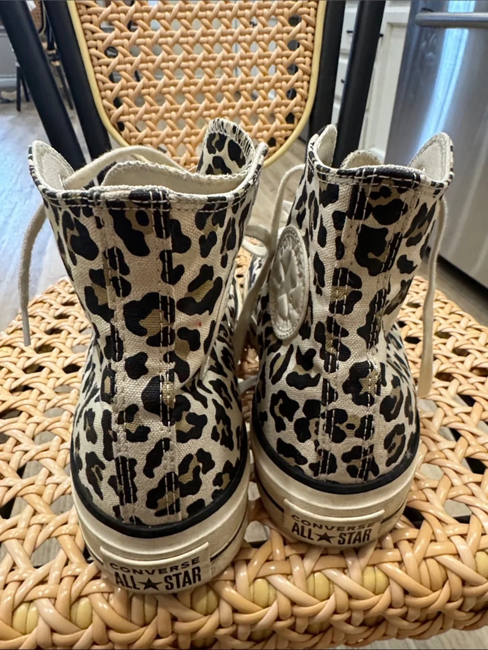 Converse High Top Sneakers - Leopard Print Black and Tan
